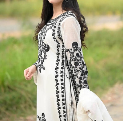 Khaadi 3PC Embroidered With Khaadi Embroidered Shawl